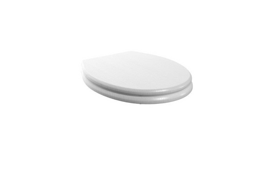 Tamar Soft Close Toilet Seat - Satin White Wood Effect