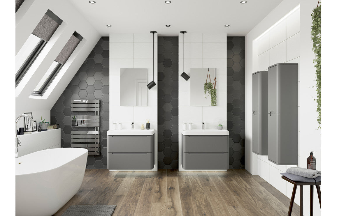 Camel 500mm 2 Drawer Wall Hung Cloakroom Basin Unit