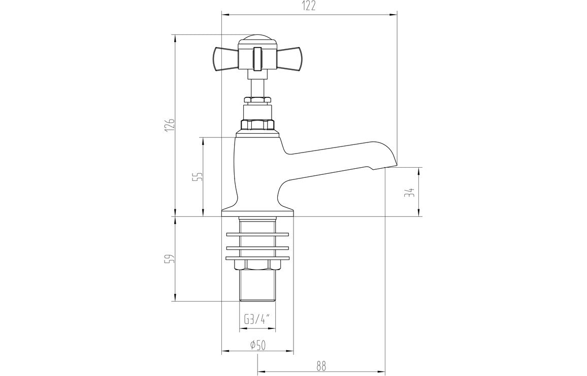 Dart Bath Taps - Chrome