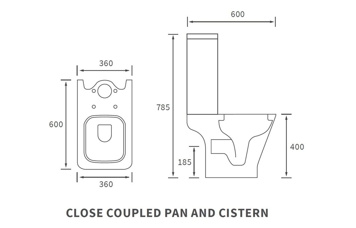 Beauly Short Projection Close Coupled Open Back WC & Wrapover Soft Close Seat