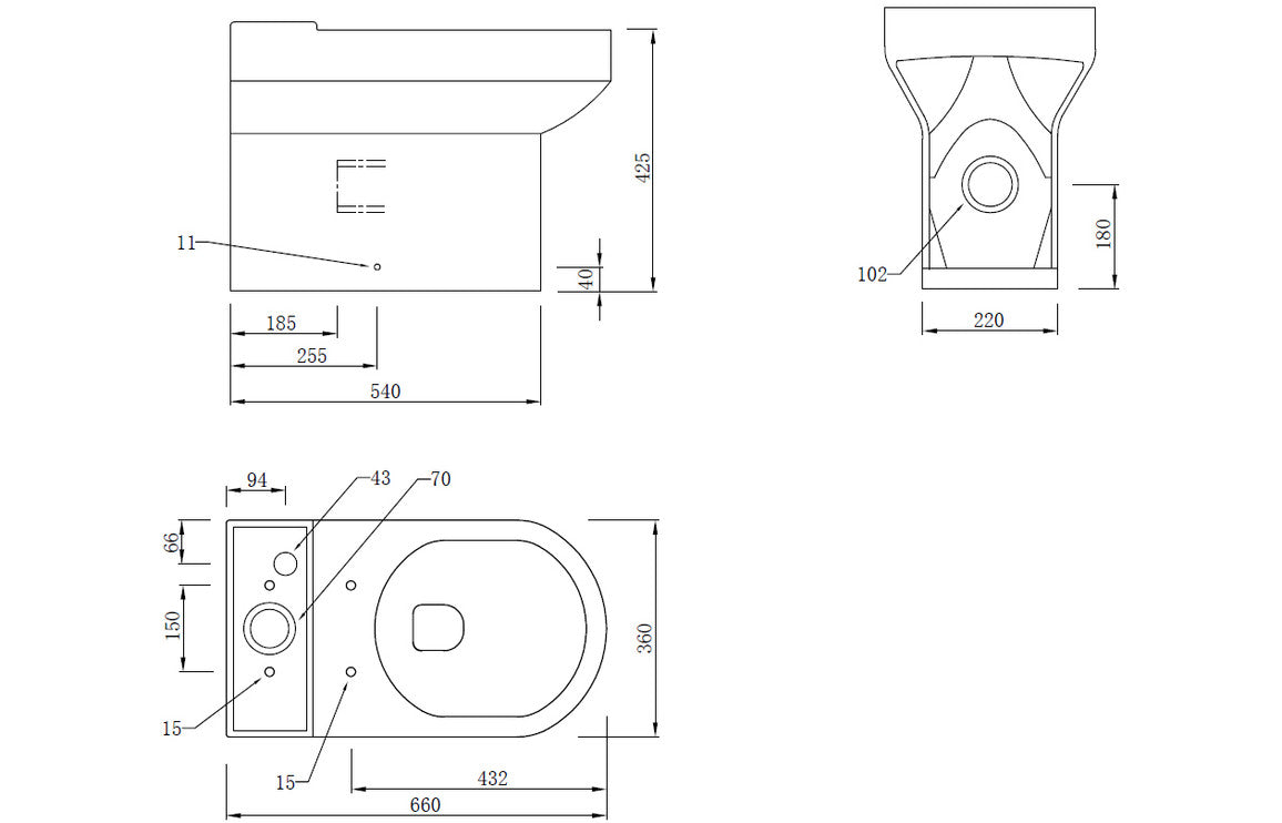 Amber Rimless Close Coupled Fully Shrouded WC & Soft Close Seat