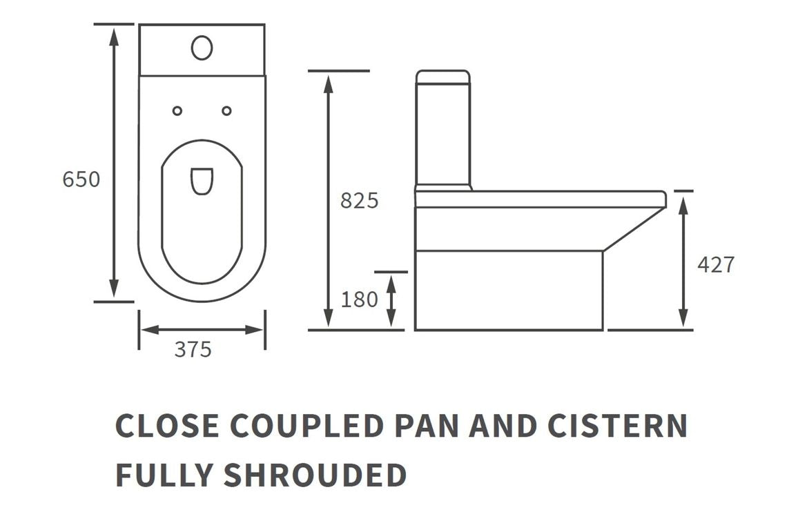 Amber Rimless Close Coupled Fully Shrouded WC & Soft Close Seat