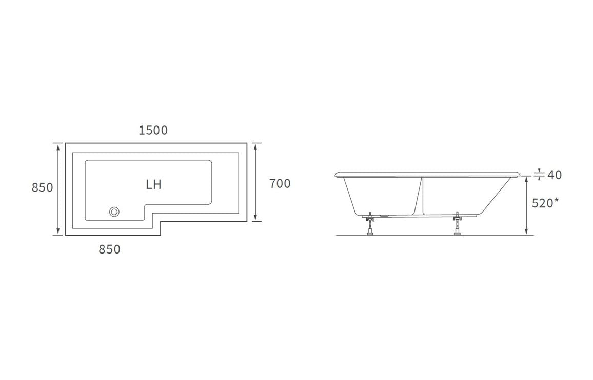 Adur L Shape Shower Bath Pack