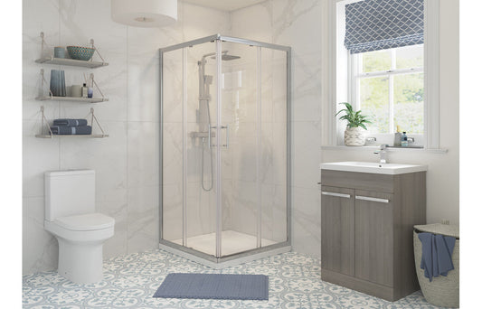 Wiley 900mm Corner Entry Door - Chrome