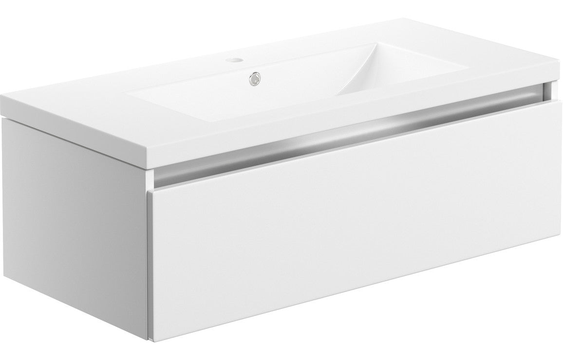 Teign 815mm 1 Drawer Wall Hung Basin Unit Inc. Basin