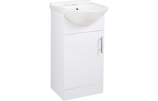 Hannon Basin Unit & Basin - White Gloss - H 855 x W 450 x D 370mm