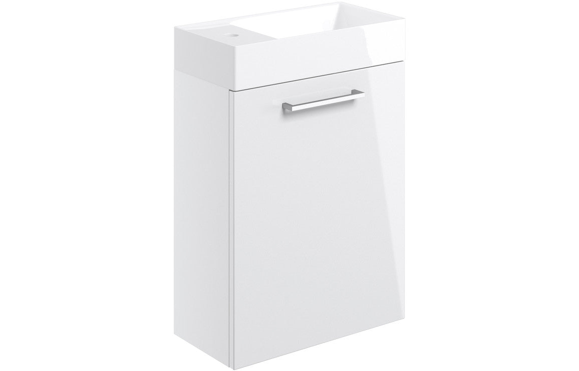 Greta Wall Hung 1 Door Basin Unit & Basin - H 600 x W 410 x D 220mm
