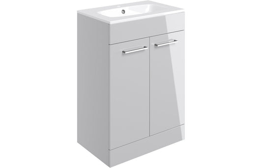 Greta Floor Standing 2 Door Basin Unit & Basin - H 848 x W 610 x D 460mm