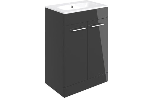 Greta Floor Standing 2 Door Basin Unit & Basin - H 848 x W 610 x D 460mm