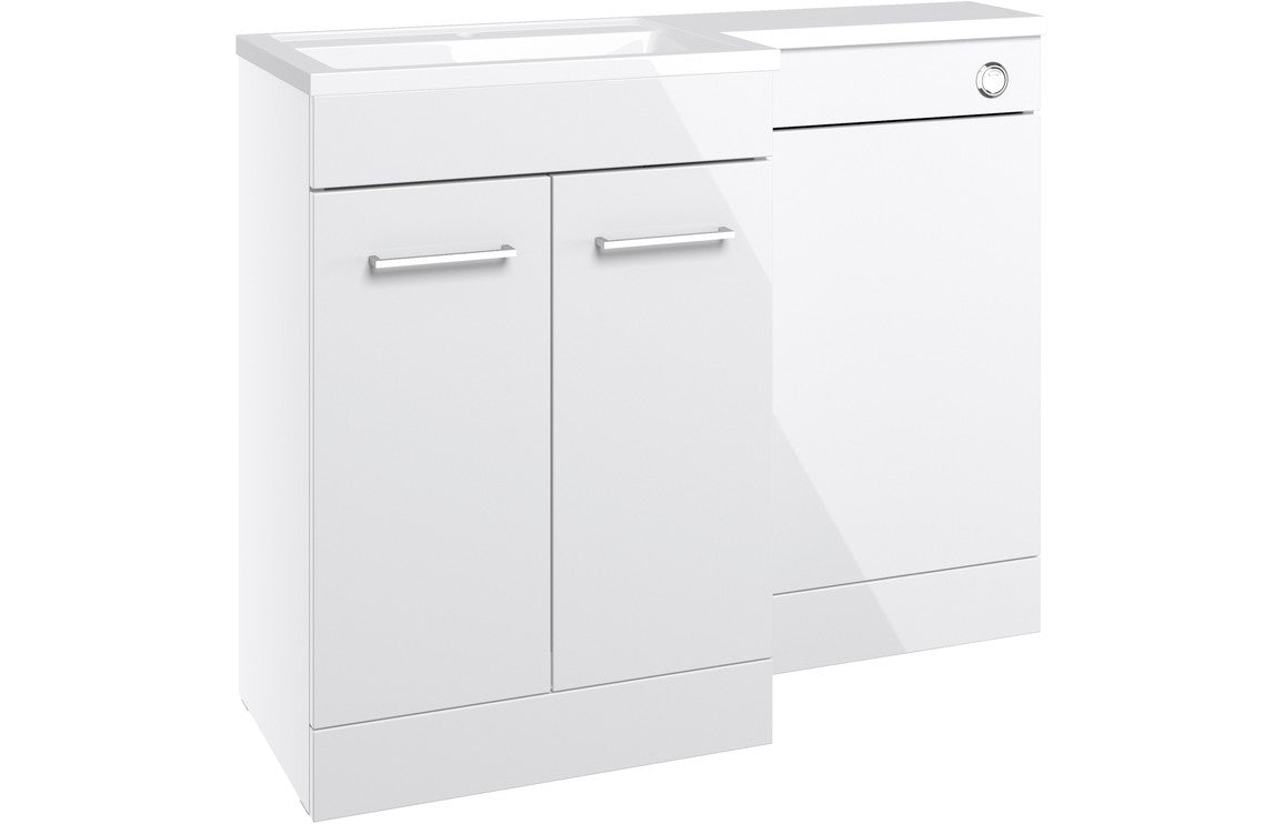 Tay Floor Standing L-Shape Pack & Basin - H 860 x W 1100 x D 390/210mm