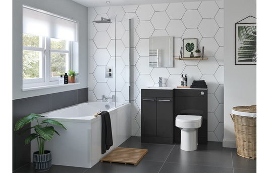 Tay Floor Standing L-Shape Pack & Basin - H 860 x W 1100 x D 390/210mm