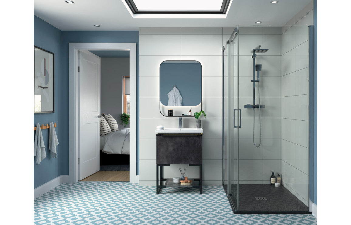 Derry Semi-Framed Sliding Door - Chrome