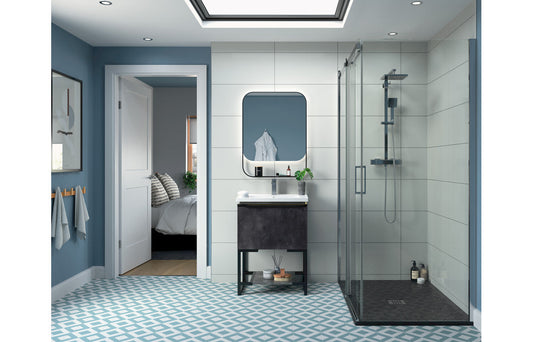 Derry  Semi-Framed Sliding Door - Chrome