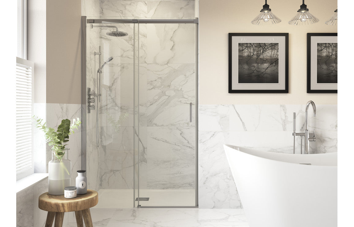 Derry Semi-Framed Sliding Door - Chrome
