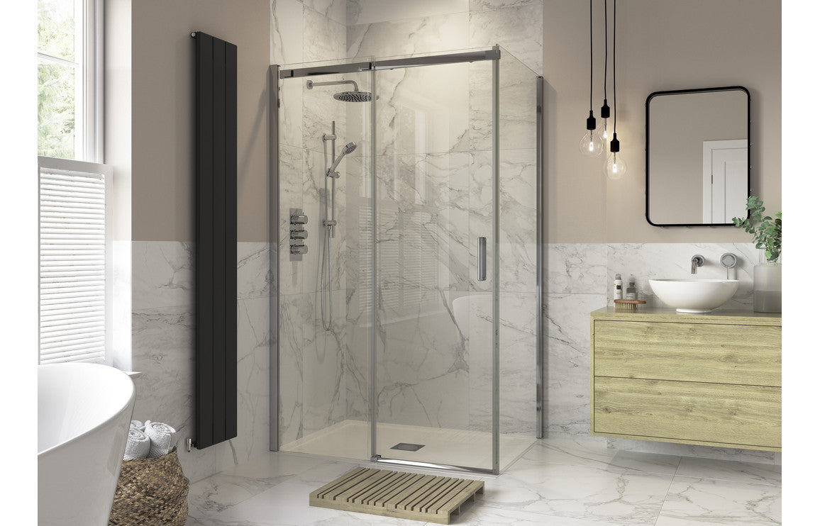 Derry Semi-Framed Sliding Door - Chrome