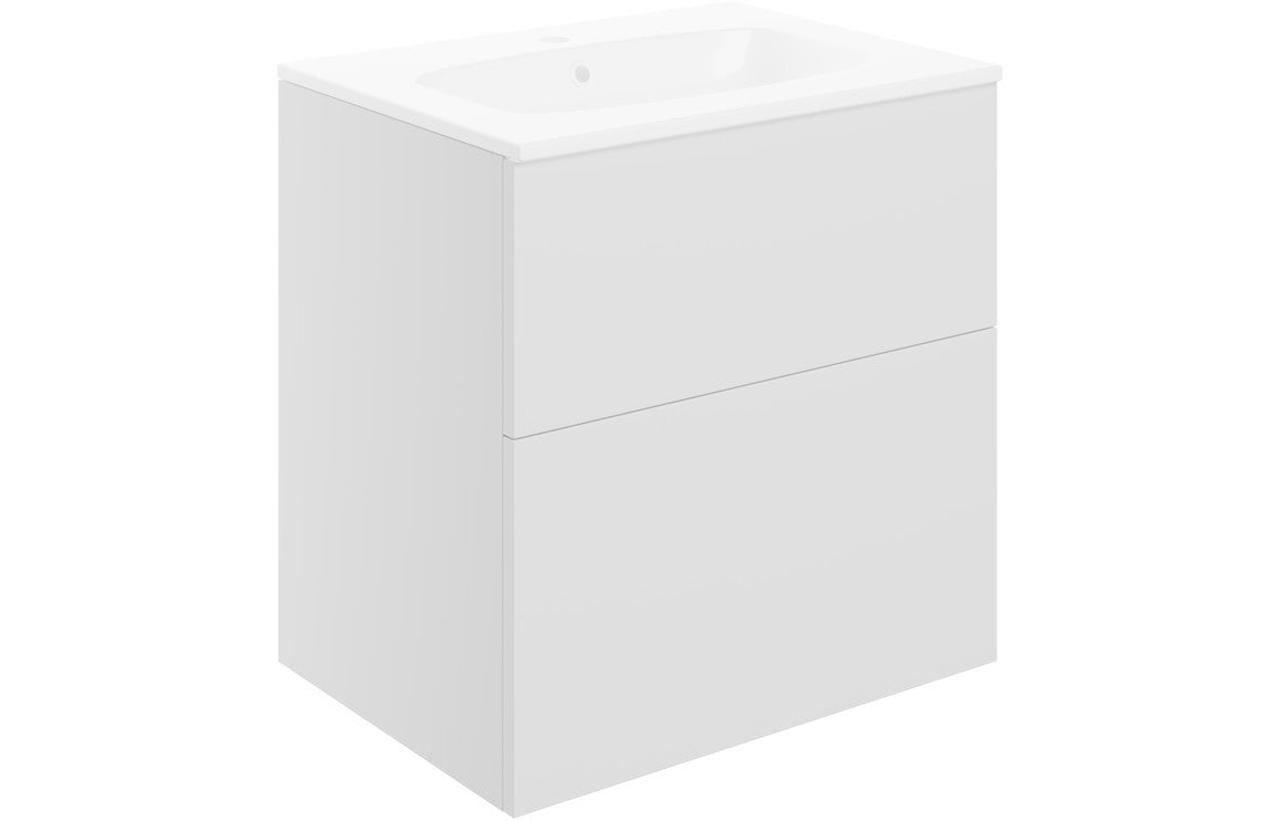 Valency Wall Hung 2 Drawer Basin Unit & Basin - H 618 x W 610 x D 460mm