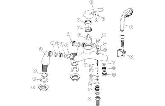 Jordan Bath/Shower Mixer - Chrome