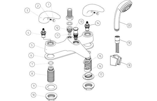 Jordan Low Pressure Bath/Shower Mixer - Chrome