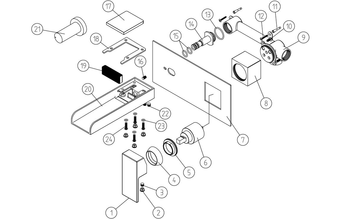Glen Wall Mounted Basin Mixer - Chrome