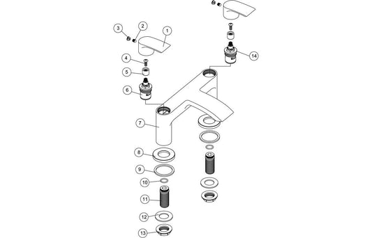 Lark Bath Filler - Chrome
