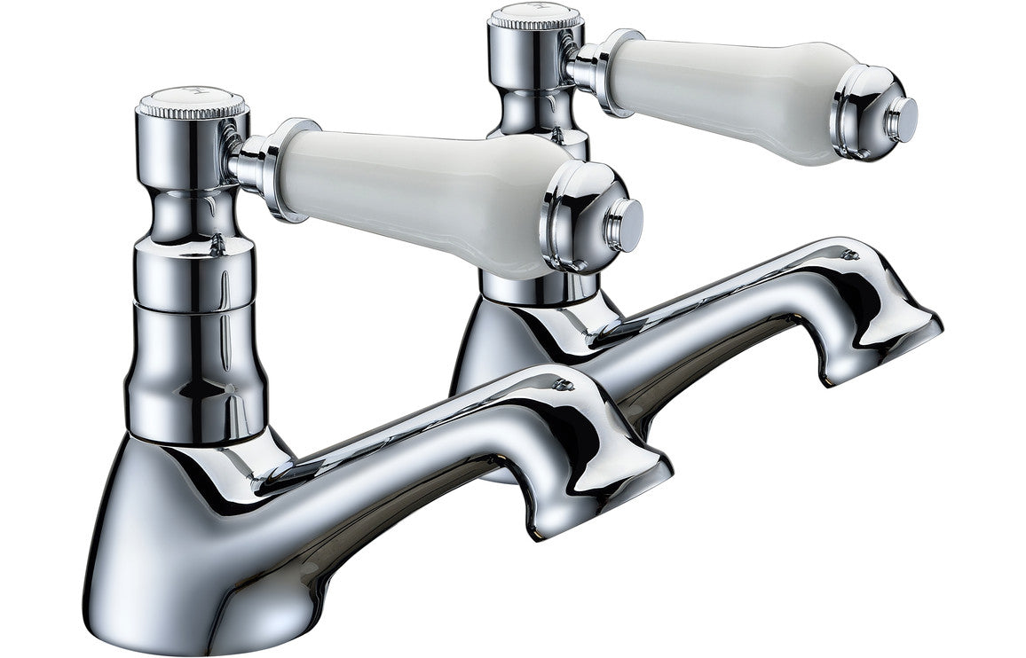 Isis Bath Pillar Taps - Chrome