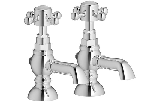 Morda Basin Pillar Taps - Chrome