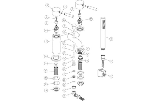 Medina Bath/Shower Mixer & Bracket - Chrome