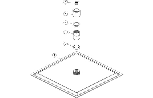 250mm Square Ultraslim Showerhead - St/Steel