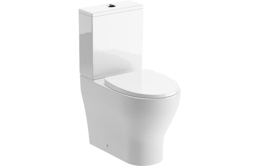 Dewey Rimless Short Projection Close Coupled Fully Shrouded WC & Soft Close Seat