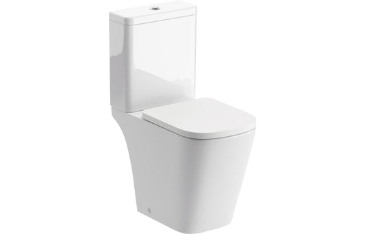 Calder Rimless Close Coupled Open Back Short Projection WC & Soft Close Seat