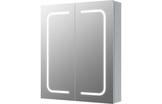 Derwent 2 Door Front-Lit LED Mirror Cabinet - H 700 x W 600 x D 135mm