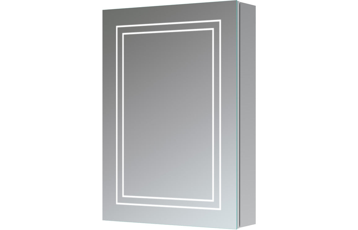 Esk 1 Door Front-Lit LED Mirror Cabinet - H 700 x W 500 x D 135mm