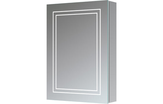 Esk 1 Door Front-Lit LED Mirror Cabinet - H 700 x W 500 x D 135mm