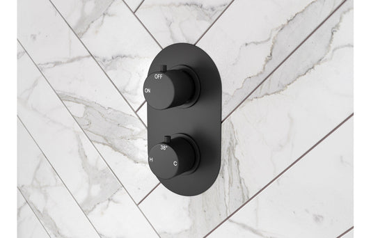 Twin Shower Valve - Matt Black