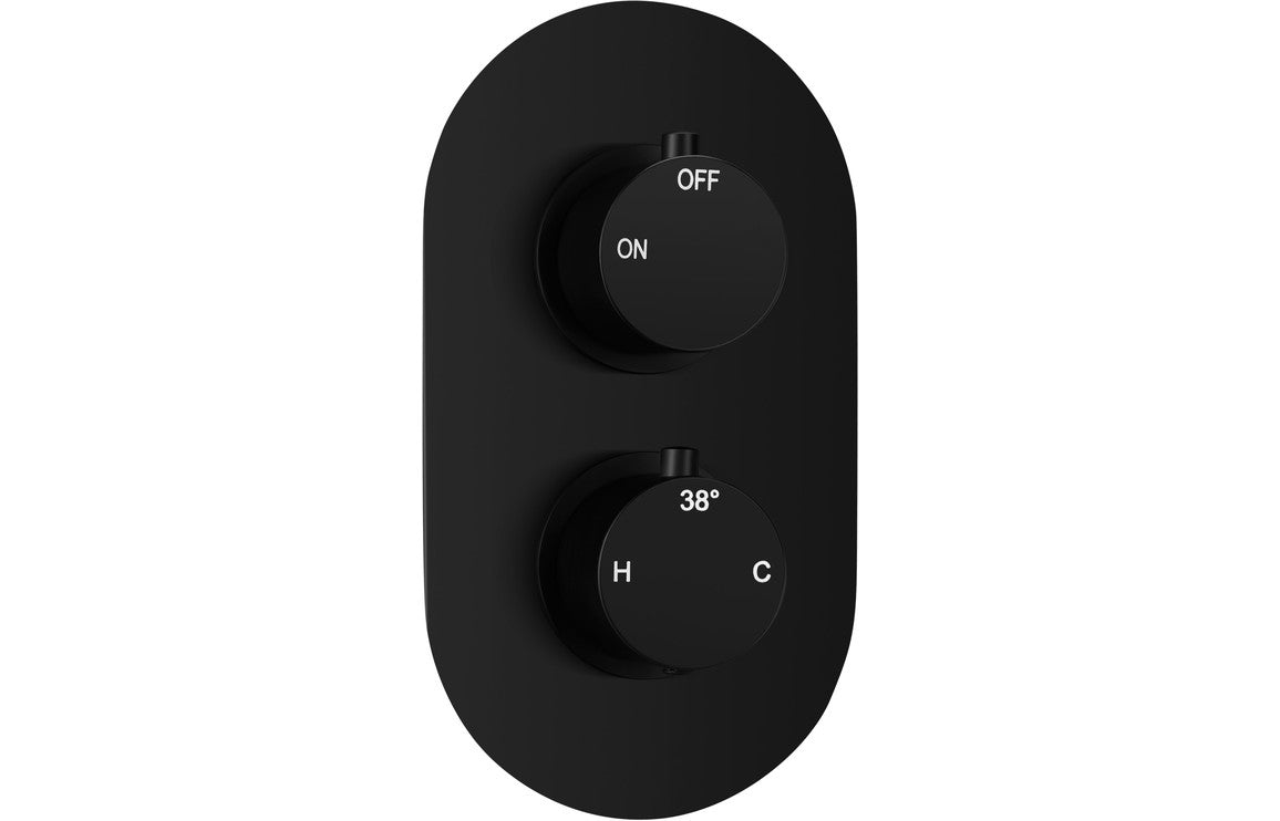 Twin Shower Valve - Matt Black