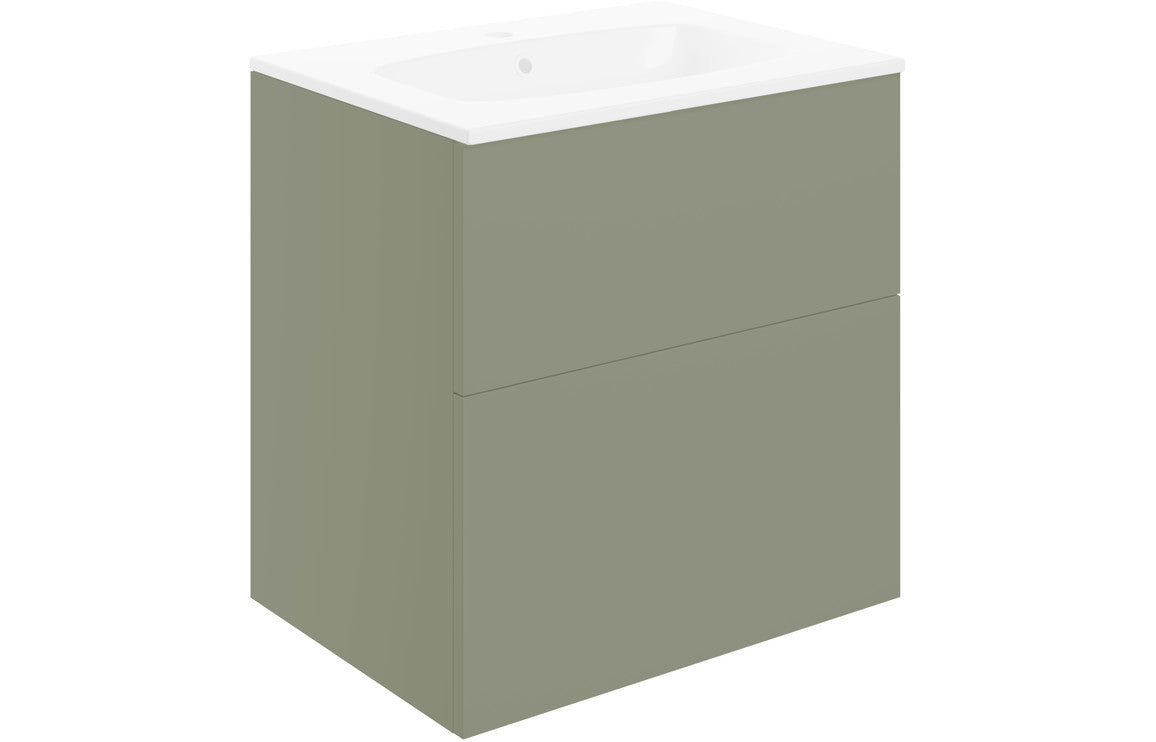 Valency Wall Hung 2 Drawer Basin Unit & Basin - H 618 x W 610 x D 460mm