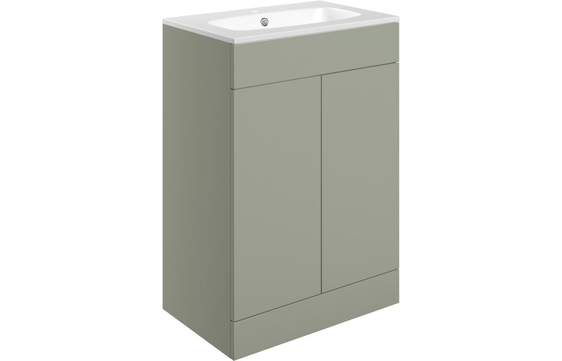 Valency Floor Standing 2 Door Basin Unit & Basin - H 848 x W 610 x D 460mm