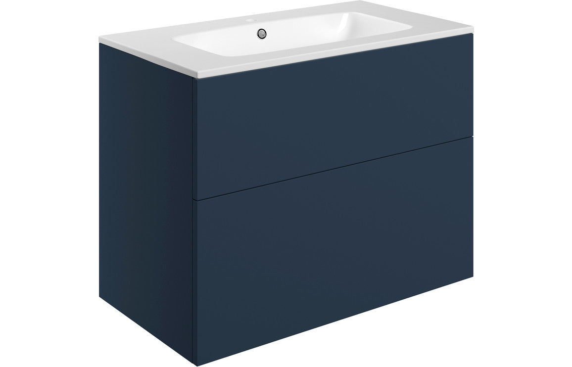 Valency Wall Hung 2 Drawer Basin Unit & Basin - H 618 x W 815 x D 460mm