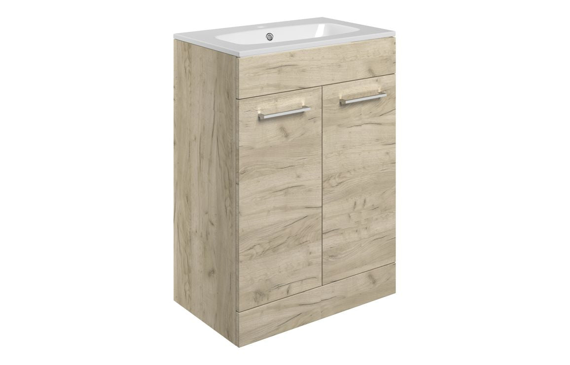 Greta Floor Standing 2 Door Basin Unit & Basin - H 848 x W 610 x D 460mm