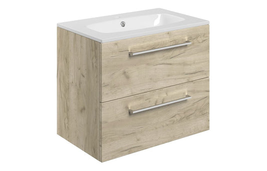 Greta Wall Hung 2 Drawer Basin Unit & Basin - H 518 x W 610 x D 460mm
