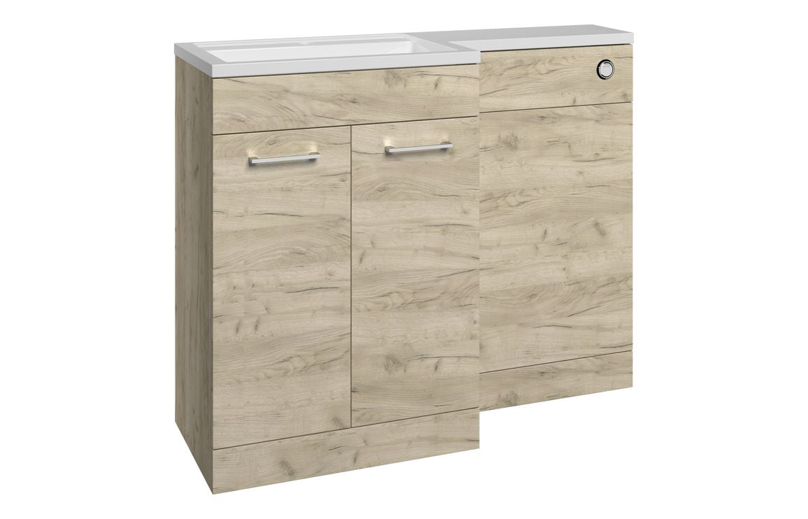 Tay Floor Standing L-Shape Pack & Basin - H 860 x W 1100 x D 390/210mm