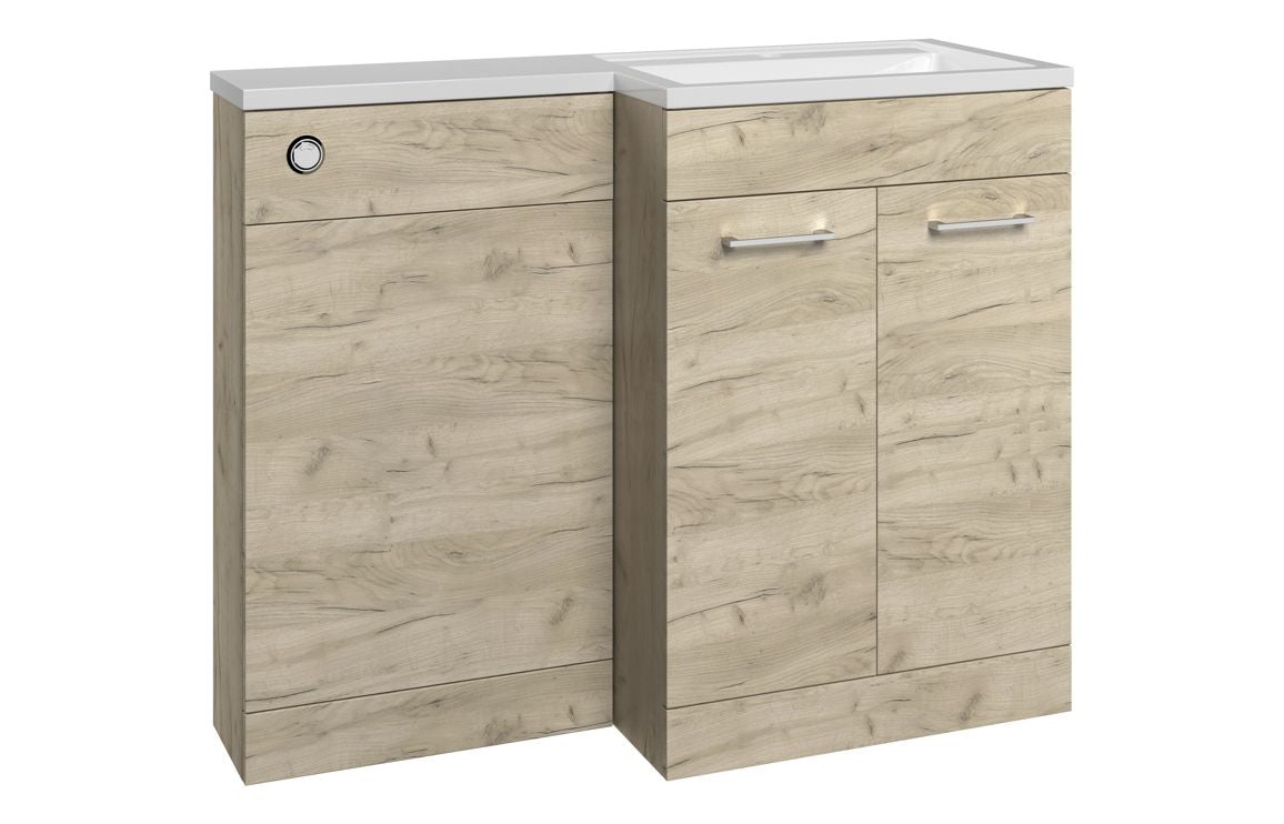 Tay Floor Standing L-Shape Pack & Basin - H 860 x W 1100 x D 390/210mm