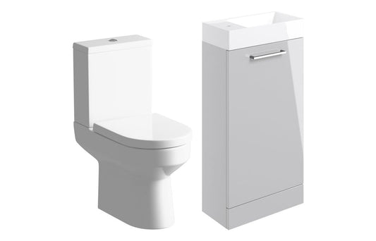 Greta 410mm F/S Basin Unit & C/C Toilet Pack - Anthracite Gloss