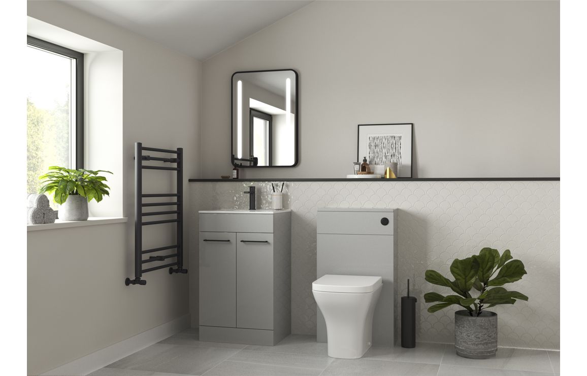 Greta 510mm F/S Furniture Pack - Grey Gloss w/Black Finishes