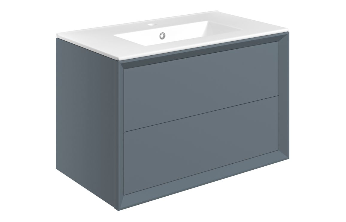 Liddel 815mm Wall Hung 2 Drawer Basin Unit & Basin