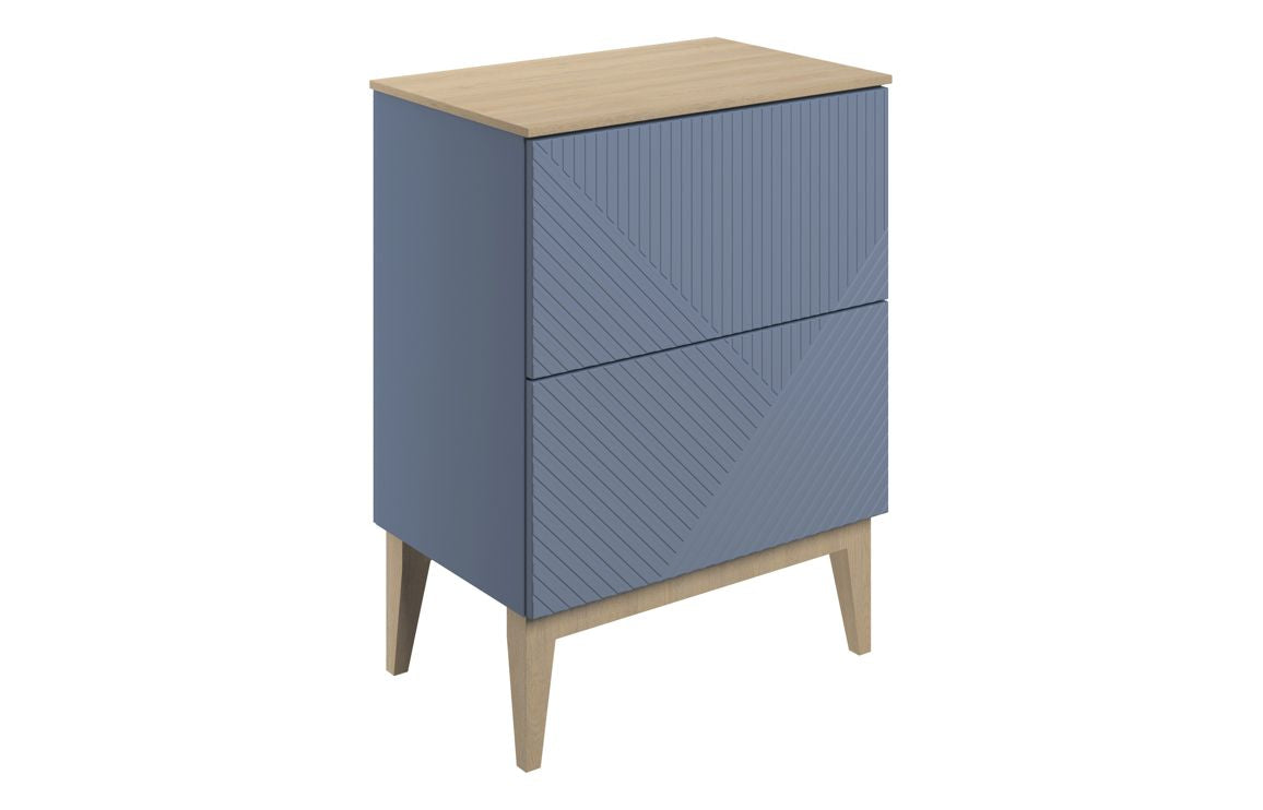 Fowey 610mm Floor Standing 2 Drawer Basin Unit & Maple Oak Effect Worktop