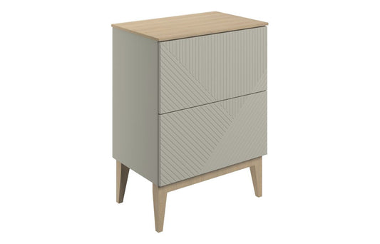 Fowey 610mm Floor Standing 2 Drawer Basin Unit & Maple Oak Effect Worktop