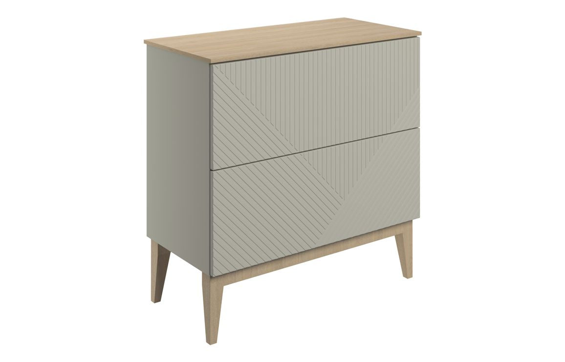 Fowey 810mm Floor Standing 2 Drawer Basin Unit & Maple Oak Effect Worktop