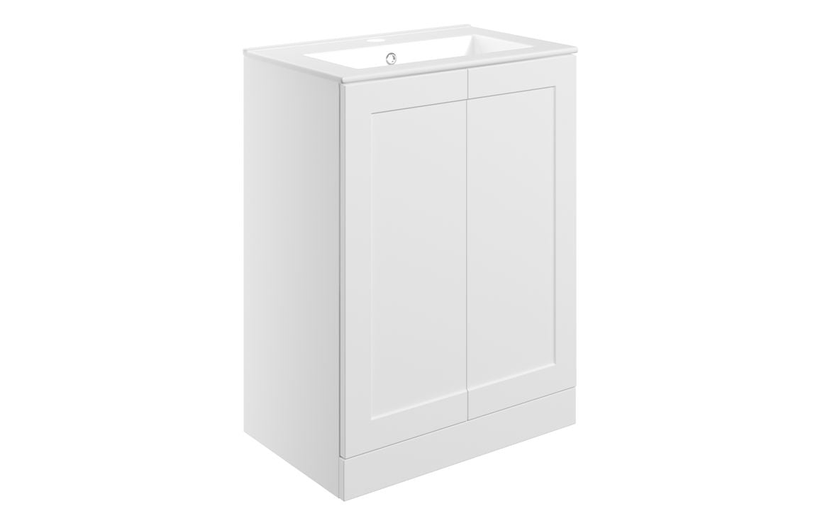 Sark 615mm Floor Standing 2 Door Basin Unit & Basin