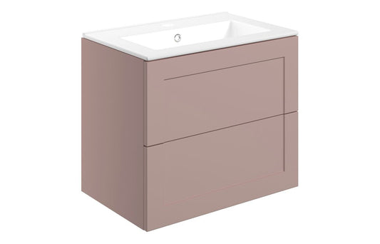 Sark 615mm Wall Hung 2 Drawer Basin Unit & Basin